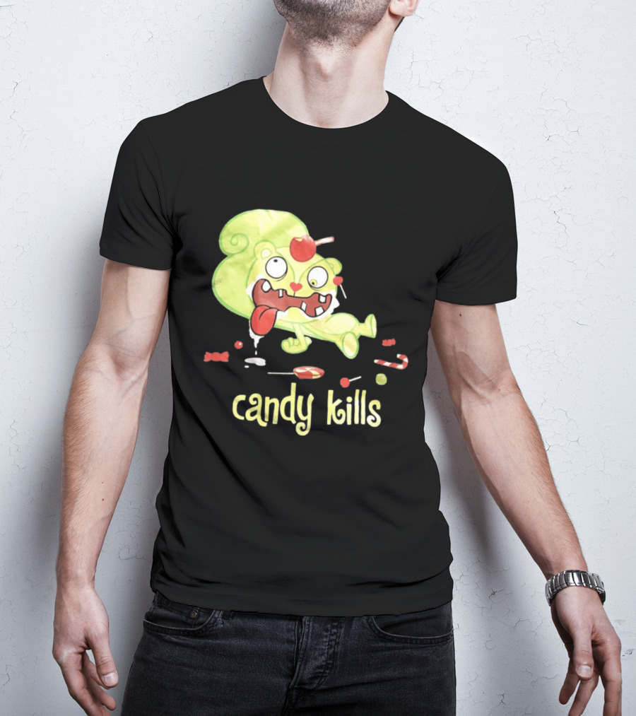 Candy Kills Cartoon Character Overloaded On Sweets T-Shirt