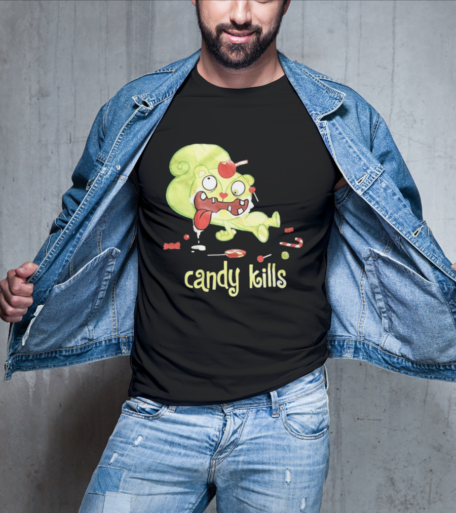 Candy Kills Cartoon Character Overloaded On Sweets T-Shirt