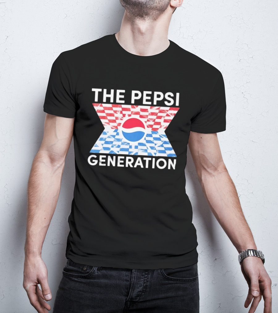 The Pepsi Generation Red White Blue Checkered T-Shirt