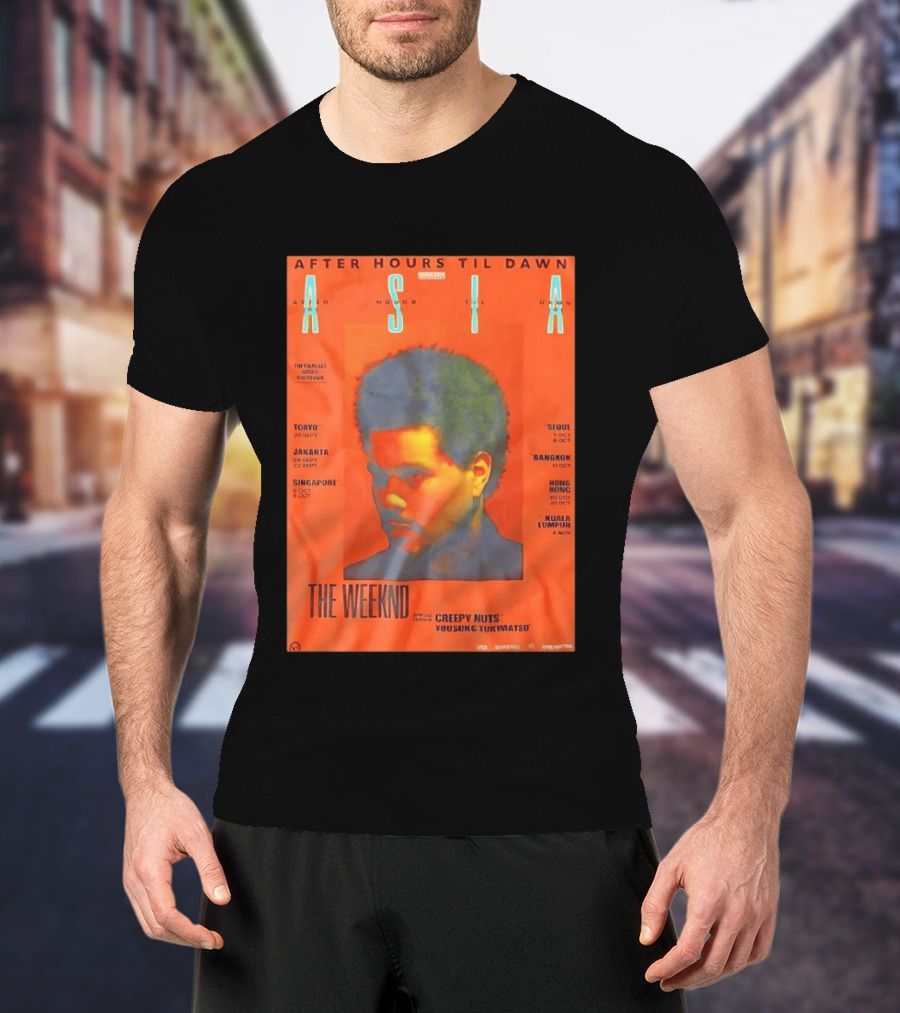 The Weeknd After Hours Til Dawn Asia Tour 2023 Tokyo Jakarta Singapore Seoul Bangkok Hong Kong Kuala Lumpur T-Shirt