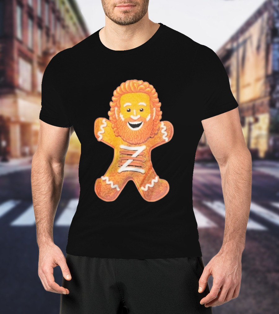 Sami Zayn Gingerbread Man WWE Christmas Holiday Cookie T-Shirt