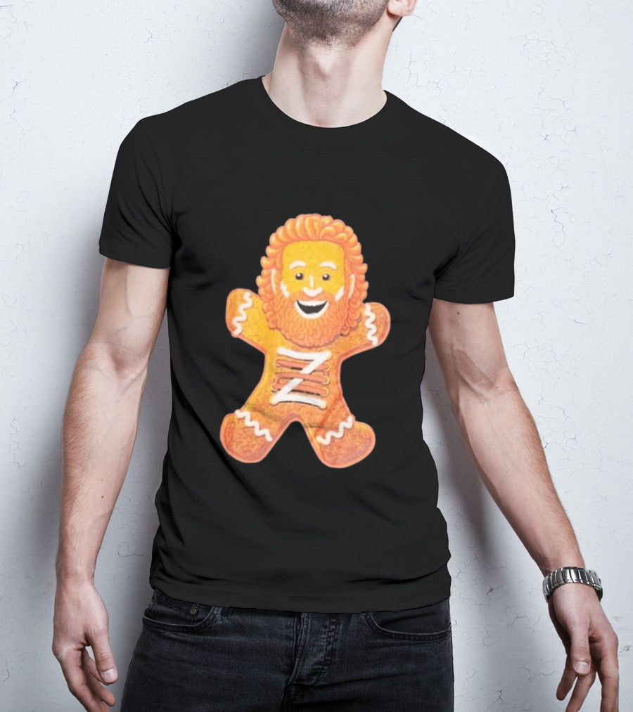 Sami Zayn Gingerbread Man WWE Christmas Holiday Cookie T-Shirt