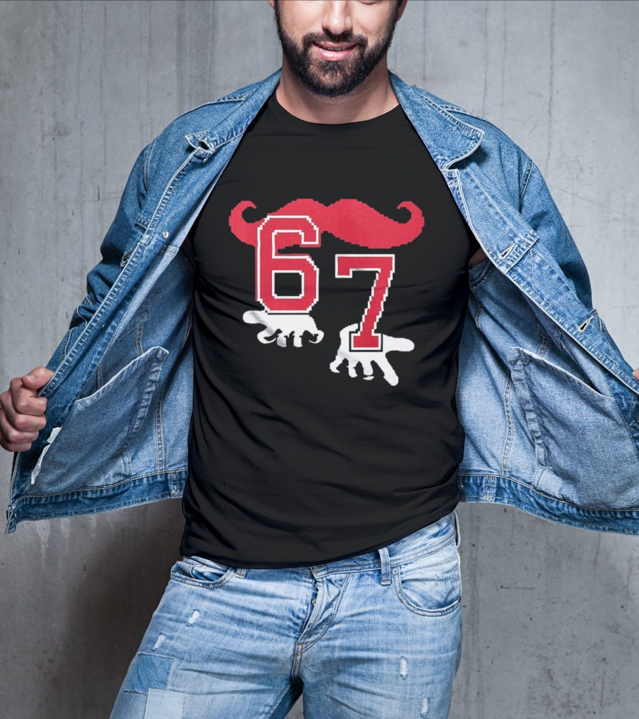 Cincinnati Reds Baseball 67 Red Mustache T-Shirt