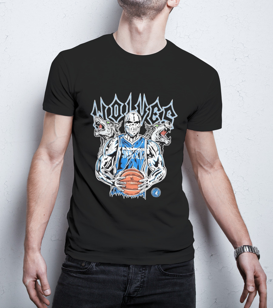 Warren Lotas Minnesota Timberwolves Skull Basketball Wolves T-Shirt