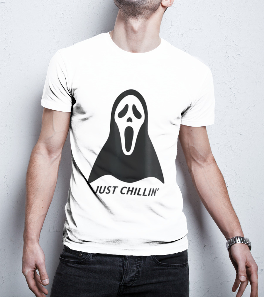 Ghostface Just Chillin Halloween Horror Mask T-Shirt