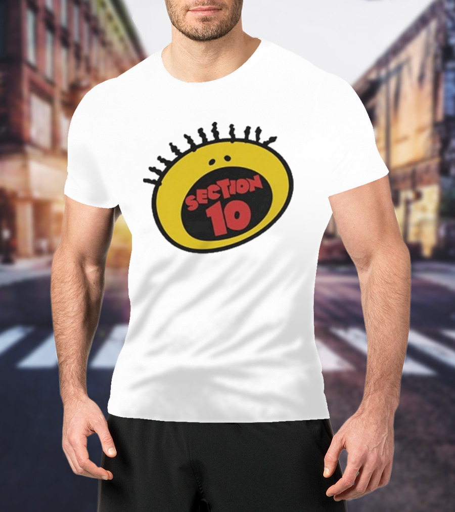 Section 10 Bold Yellow Oval Red T-Shirt