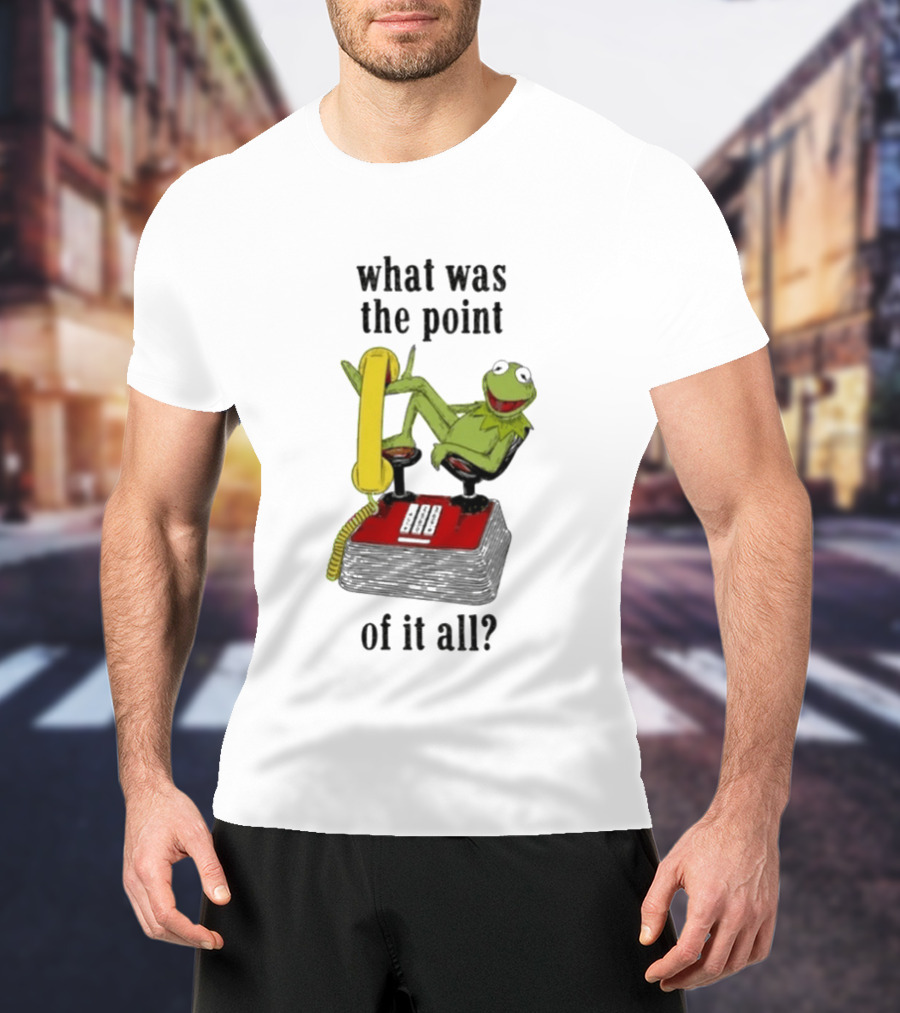 Kermit Frog What Was The Point Of It All Vintage Telephone Mockery T-Shirt