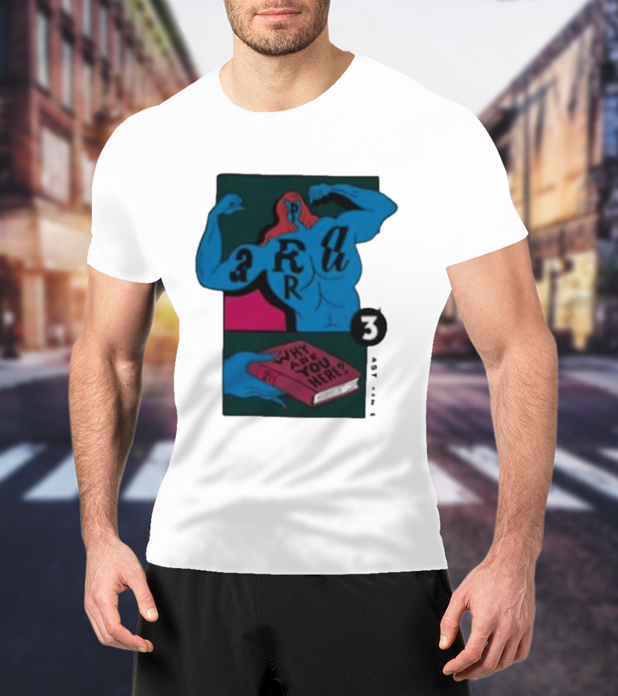 Why Are You Here Book Typography Muscle T-Shirt