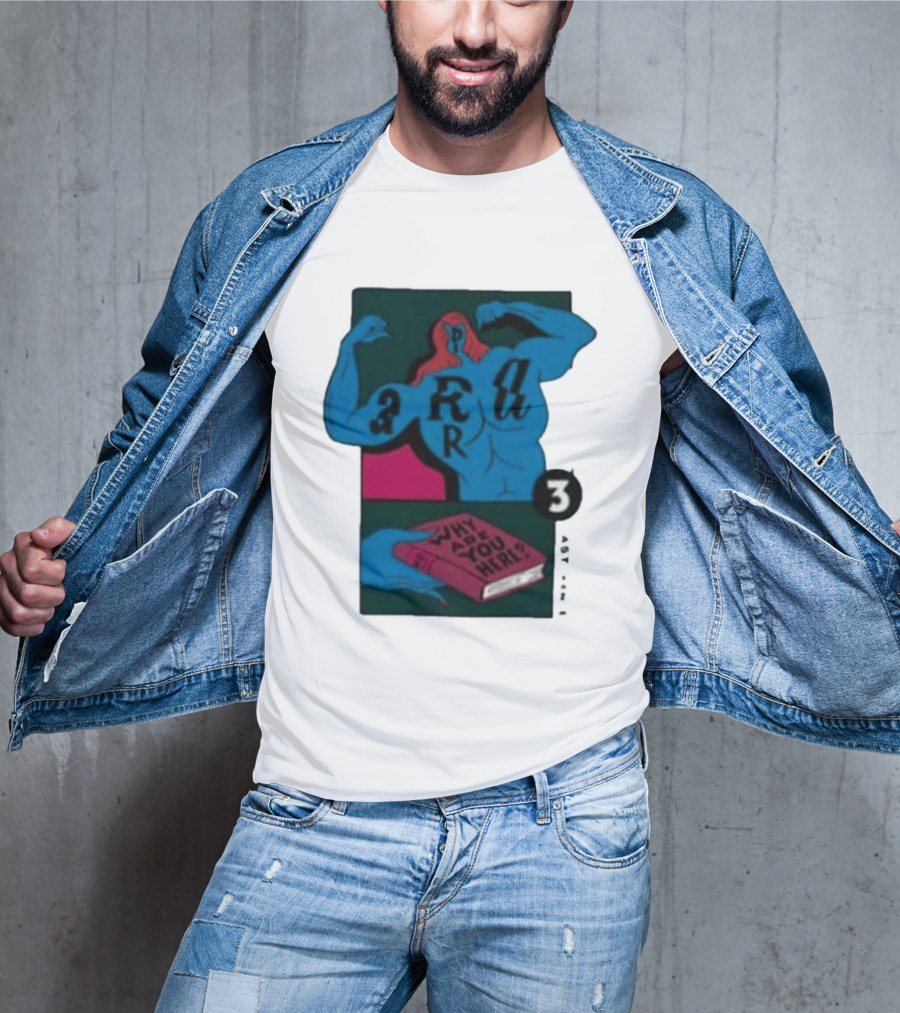 Why Are You Here Book Typography Muscle T-Shirt