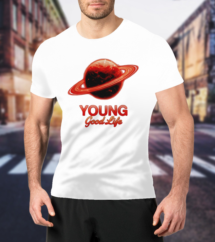 Young Good Life Red Planet Rings T-Shirt