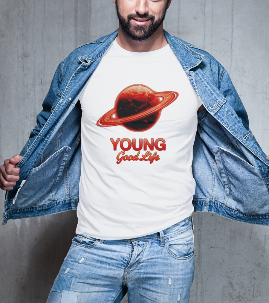 Young Good Life Red Planet Rings T-Shirt