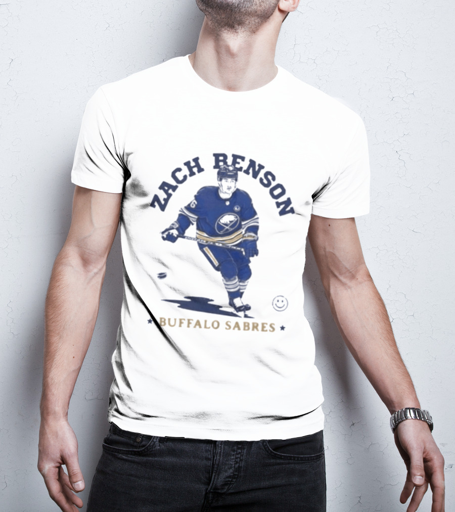 Zach Benson Buffalo Sabres Hockey Player Sketch T-Shirt