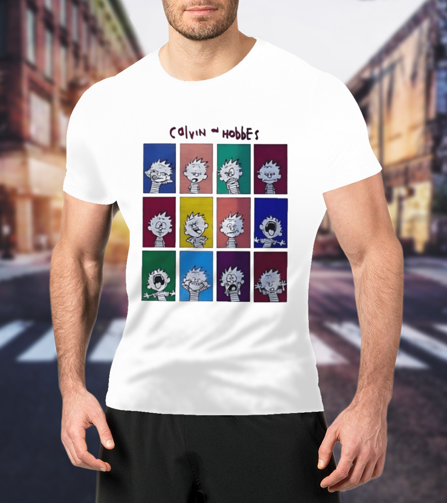 Calvin And Hobbes MoMa Pop Art Expression Panels T-Shirt