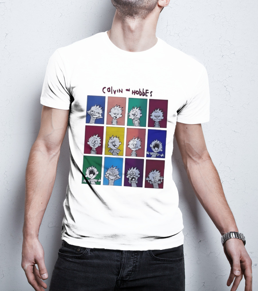 Calvin And Hobbes MoMa Pop Art Expression Panels T-Shirt
