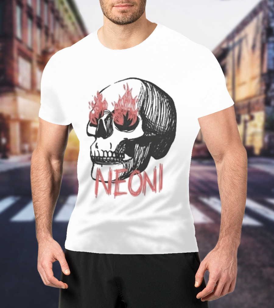 Fire Eyed Skull Neoni T-Shirt