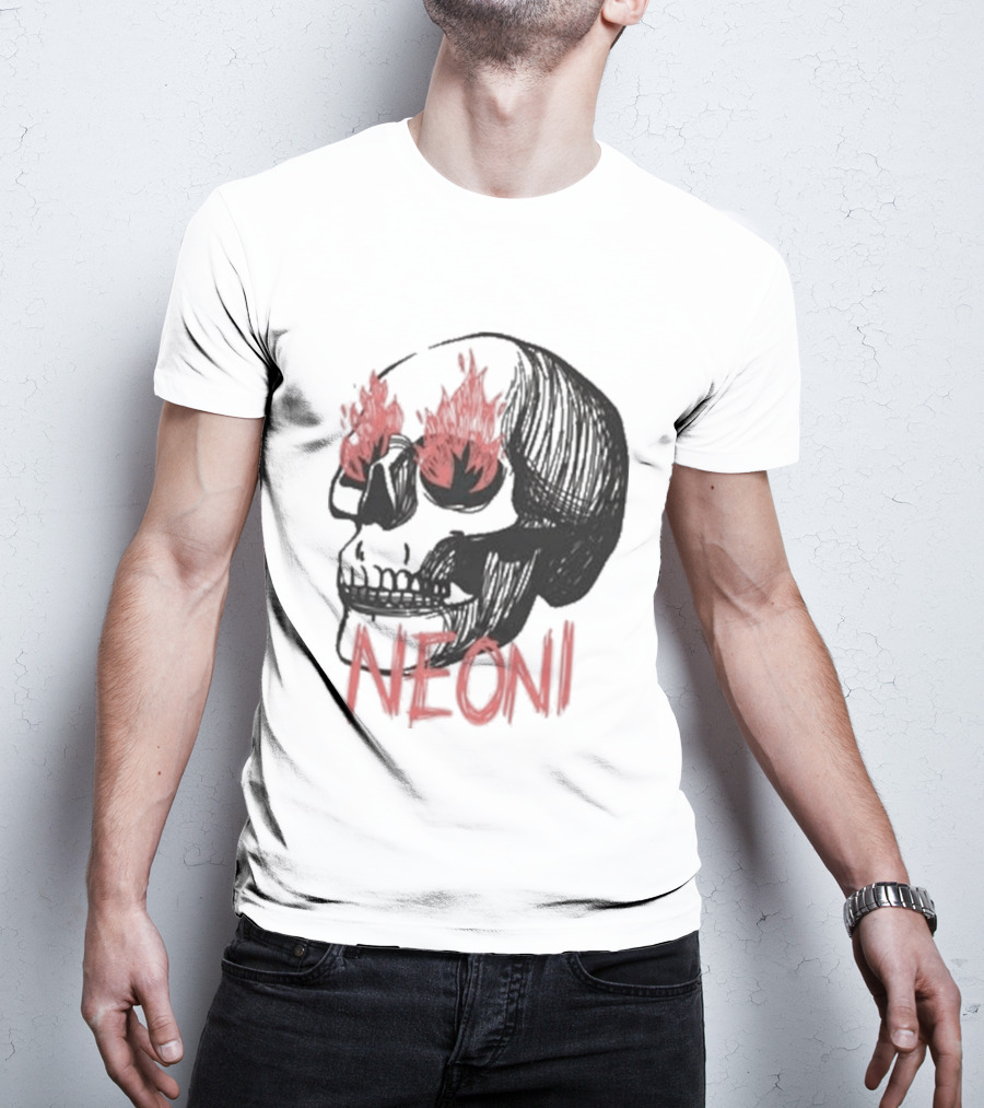Fire Eyed Skull Neoni T-Shirt