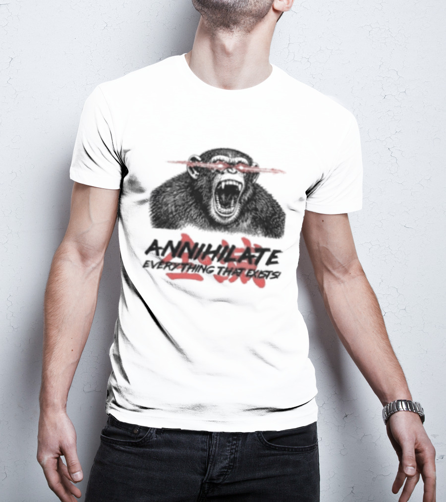 Annihilate Everything That Exists Angry Gorilla Red Eyes T-Shirt