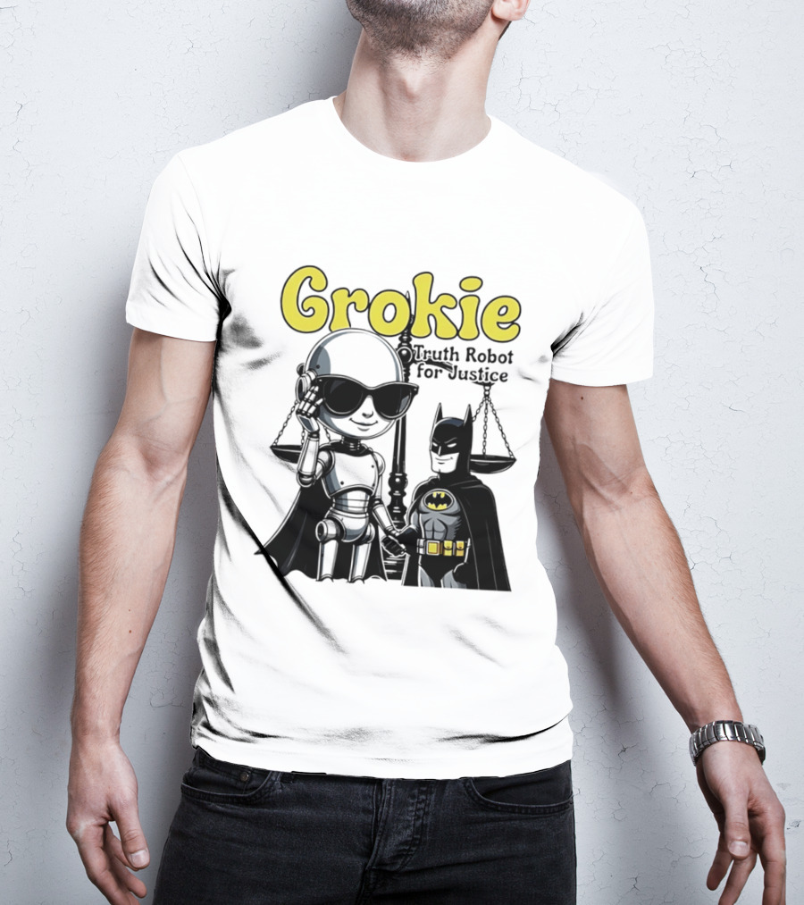 Grokie Batman Truth Robot For Justice Scales T-Shirt