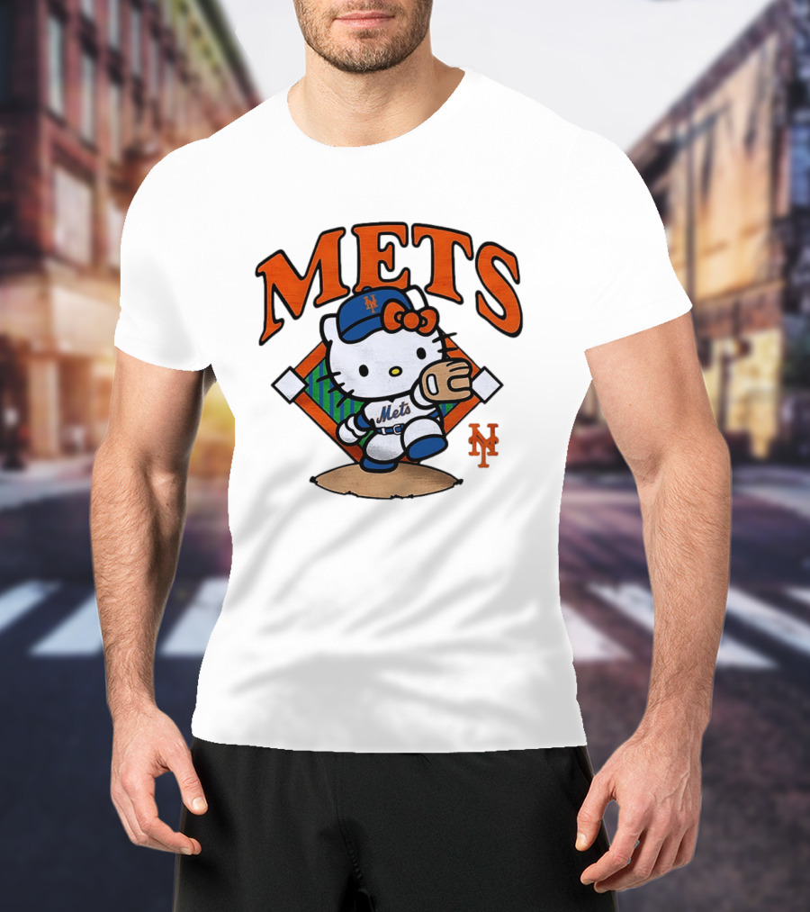Hello Kitty New York Mets Baseball 2026 MLB Mets Player Outfit T-Shirt