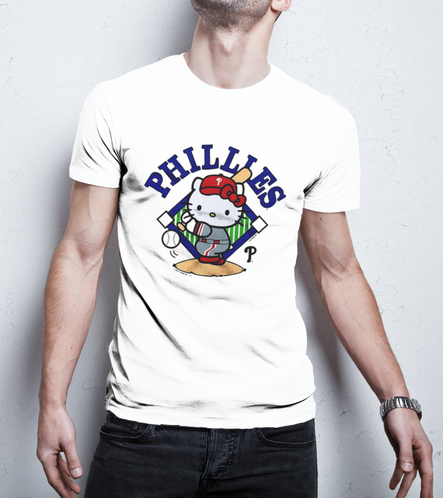 Hello Kitty Philadelphia Phillies 2026 MLB Baseball Swing T-Shirt