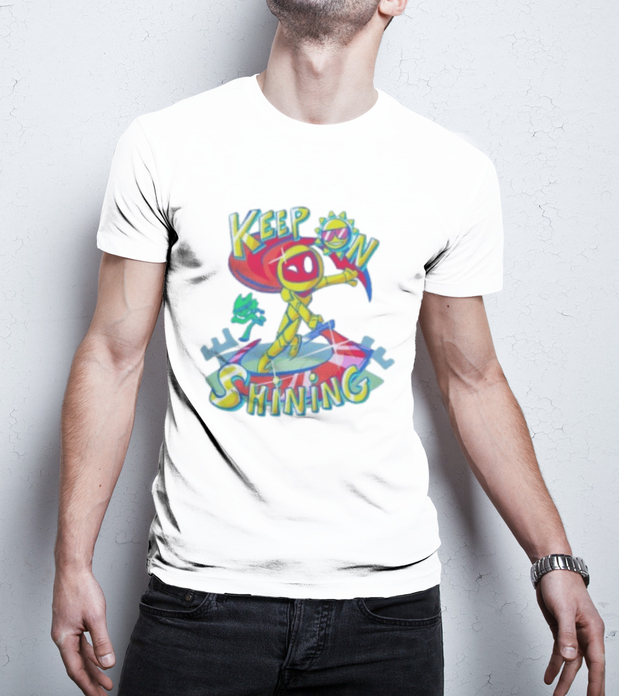Keep On Shining With Colorful Mascot And Sunglasses Sun T-Shirt