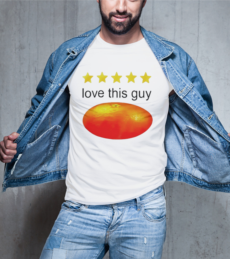 Five Yellow Stars Love This Guy Orange T-Shirt