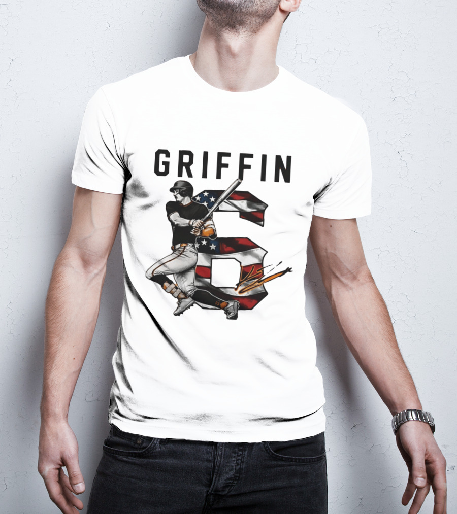 Griffin Baseball No 6 Stars And Stripes Patriotic T-Shirt