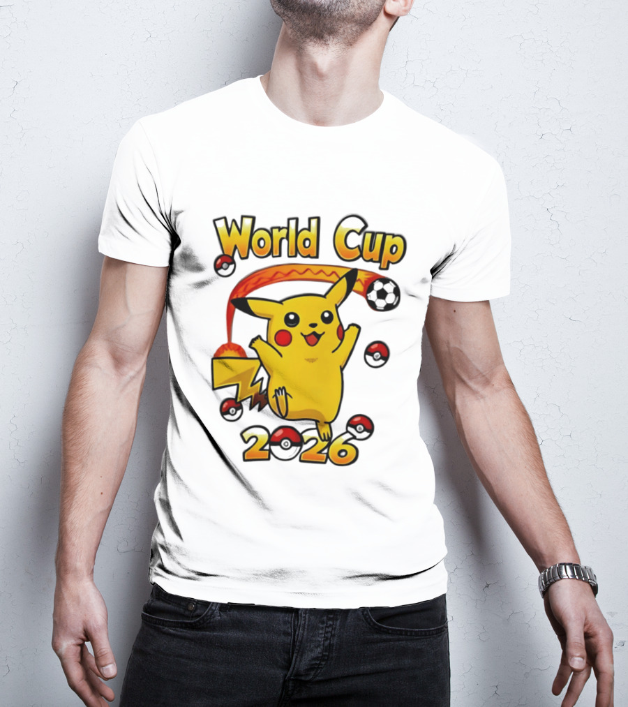 World Cup 2026 Pokémon Pikachu Soccer Poké Balls T-Shirt