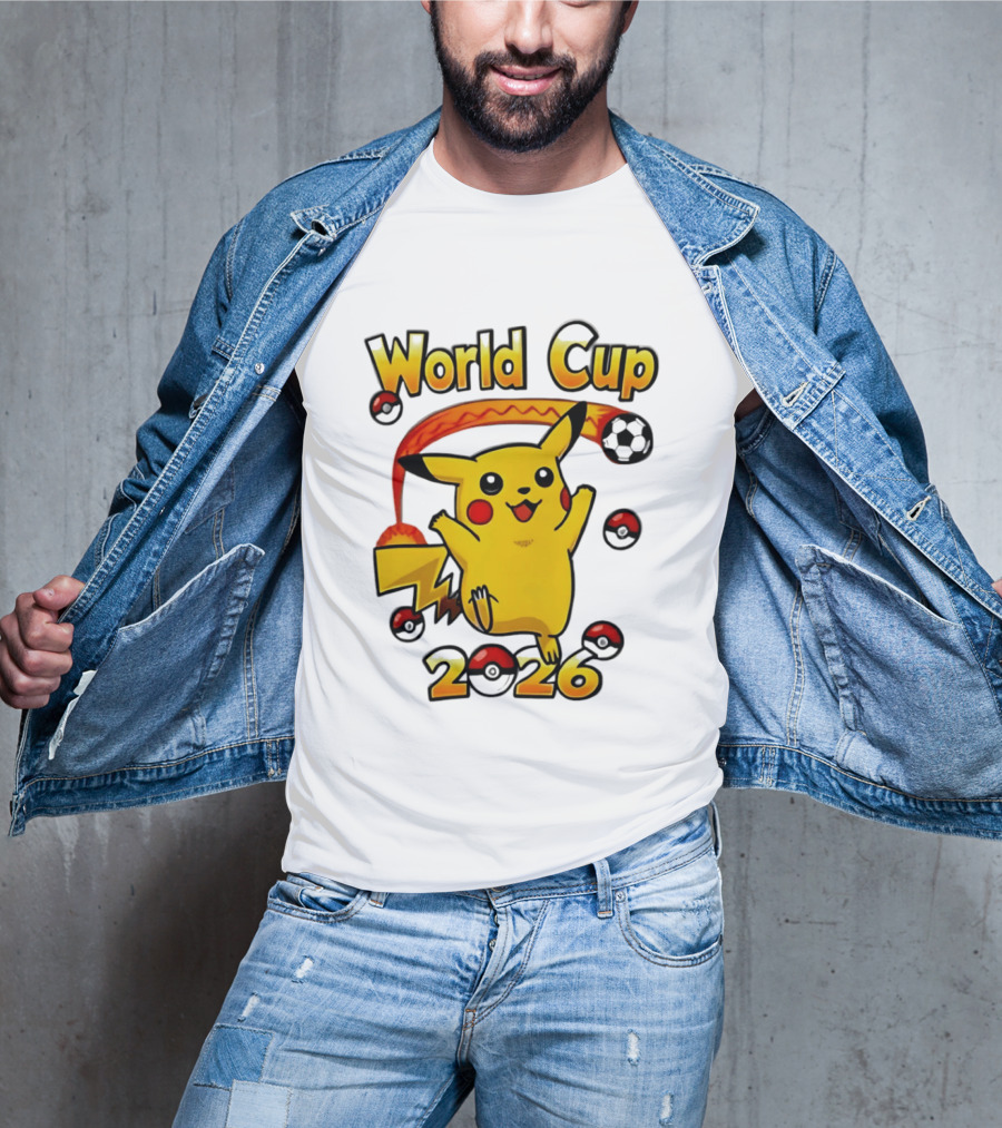 World Cup 2026 Pokémon Pikachu Soccer Poké Balls T-Shirt