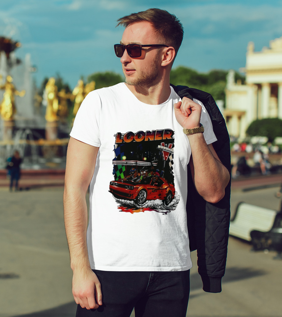 Looner Cartoon Car Race Adventure T-Shirt