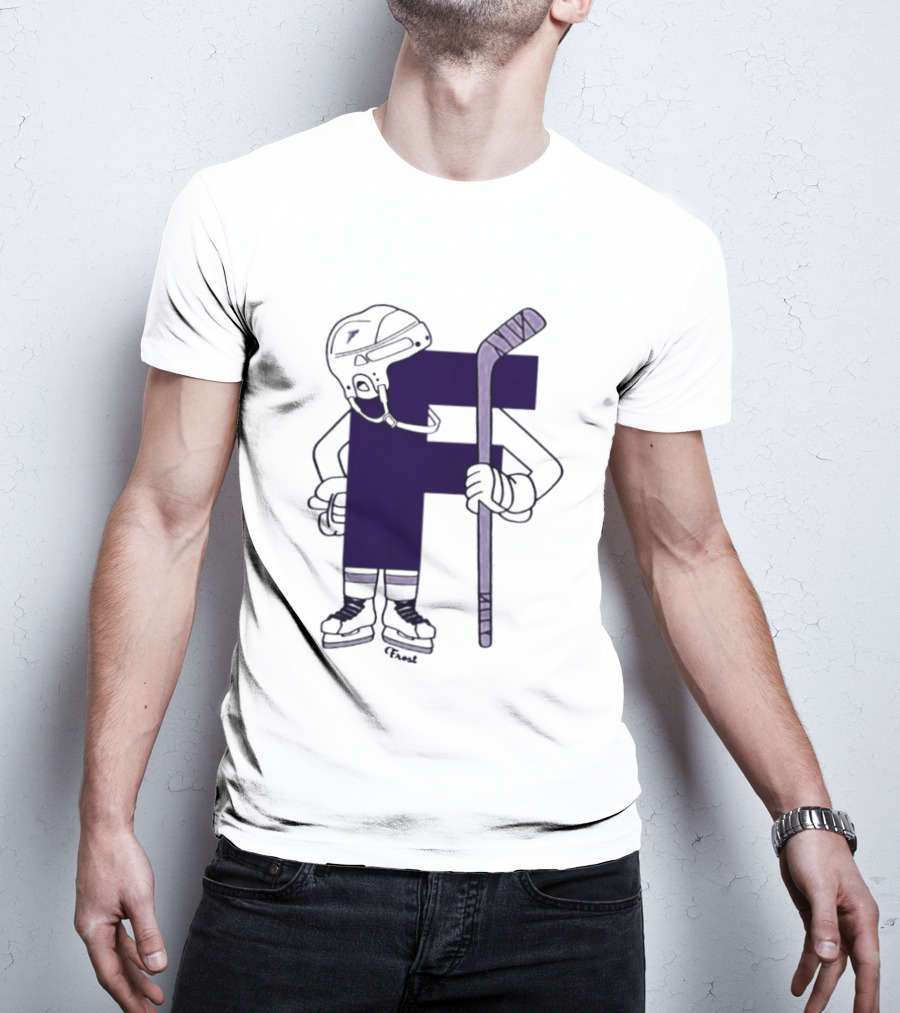 Minnesota Frost Hockey Character With Stick And Helmet T-Shirt