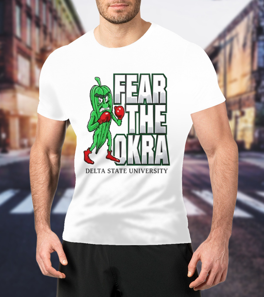 Fear The Okra Delta State University Boxing Okra T-Shirt