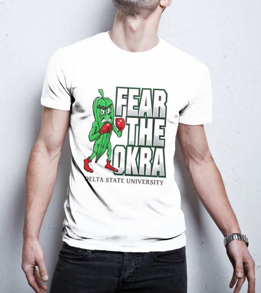 Fear The Okra Delta State University Boxing Okra T-Shirt