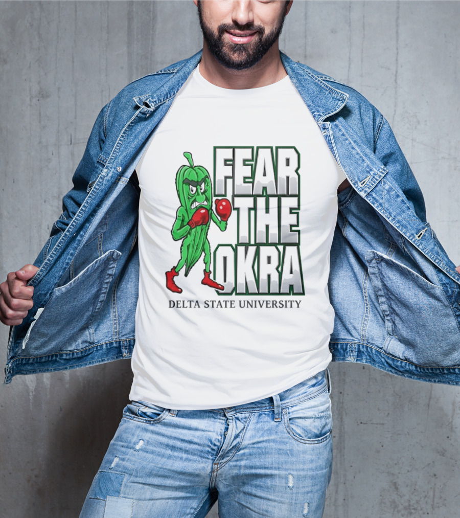 Fear The Okra Delta State University Boxing Okra T-Shirt