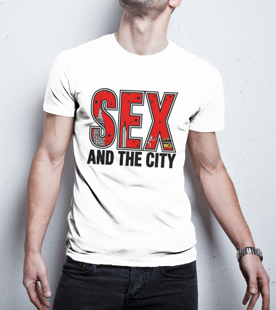 Sex And The City New York Skyline Taxi Skyscrapers Stars T-Shirt