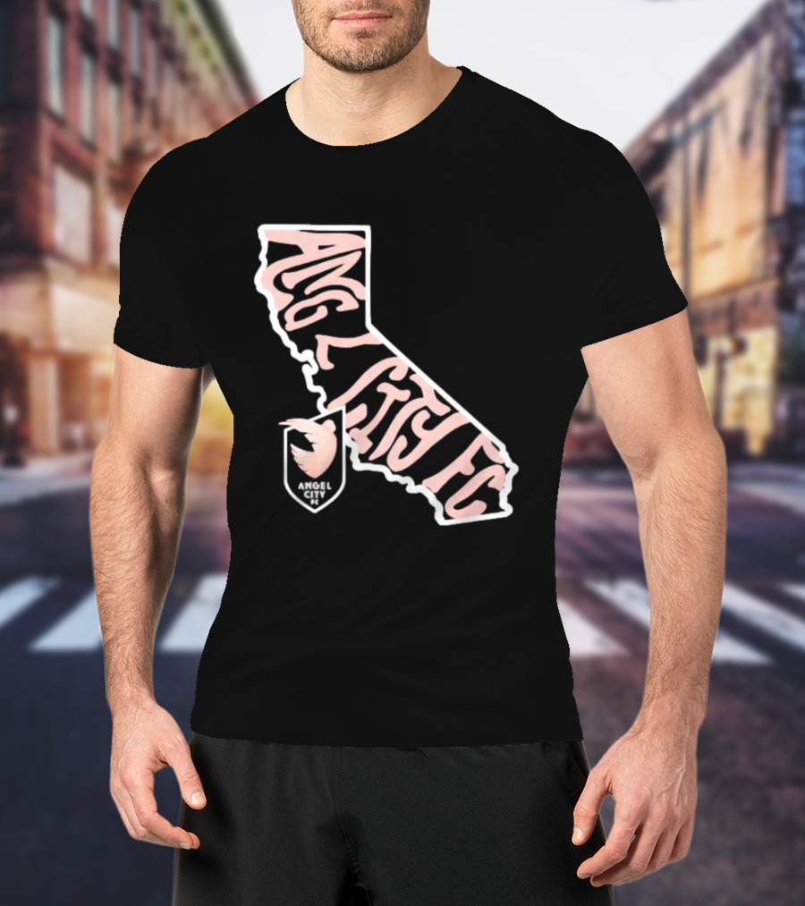 Angel City FC Groovy California Map T-Shirt