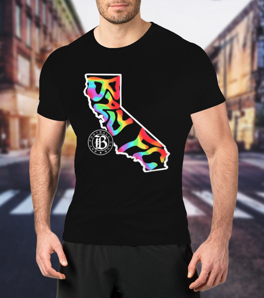 Bay FC Groovy Pride California Football Club Rainbow T-Shirt