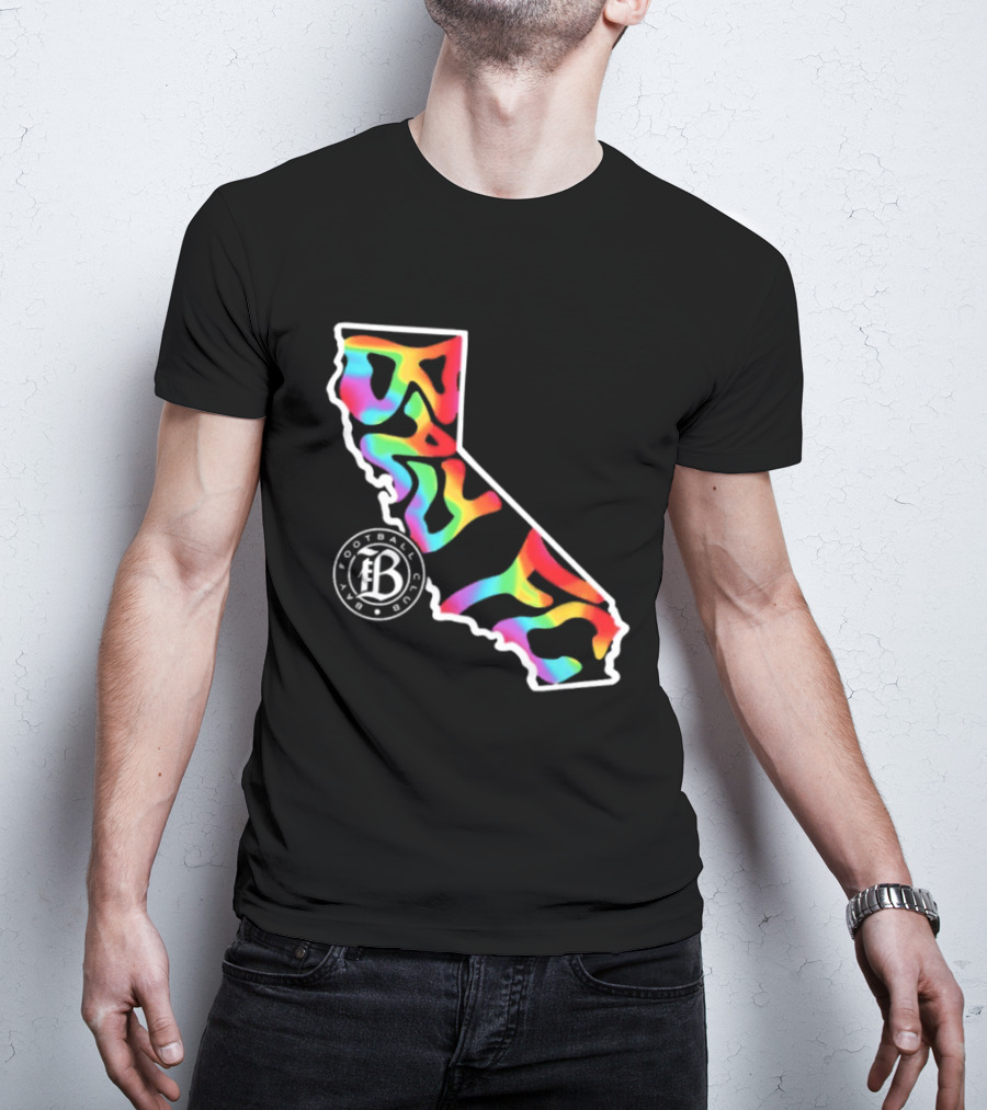 Bay FC Groovy Pride California Football Club Rainbow T-Shirt