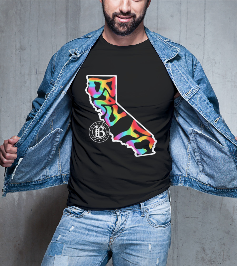 Bay FC Groovy Pride California Football Club Rainbow T-Shirt