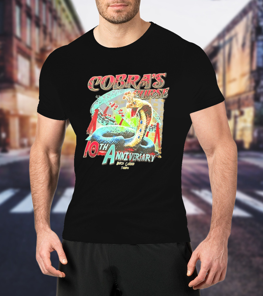 Cobra's Curse 10th Anniversary Busch Gardens Tampa Roller Celebration T-Shirt