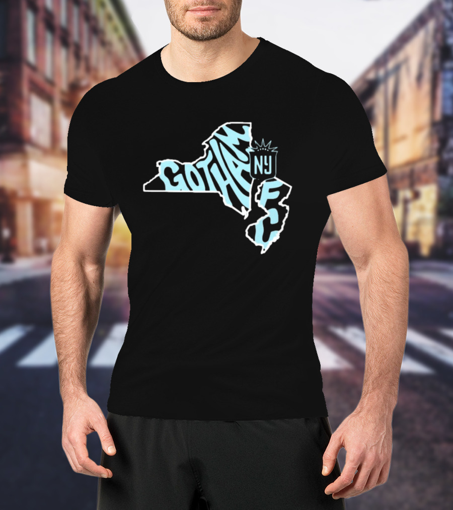 Gotham FC New Jersey New York State Groovy NY FC T-Shirt