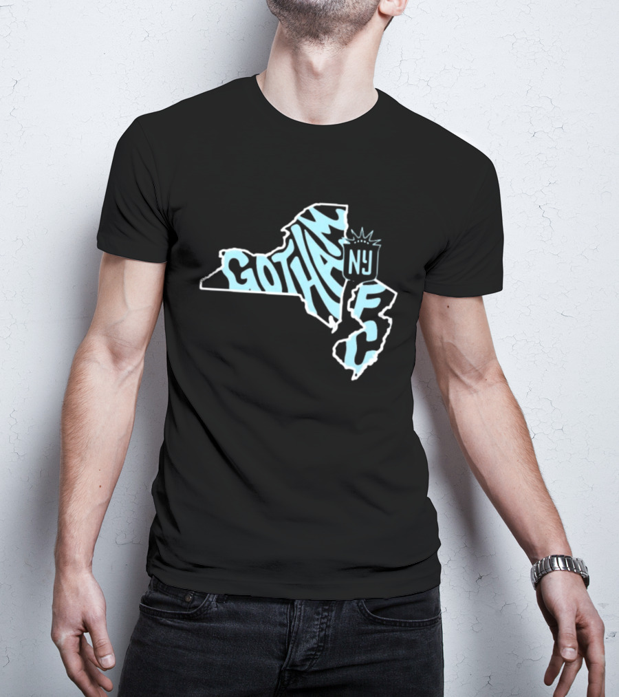 Gotham FC New Jersey New York State Groovy NY FC T-Shirt