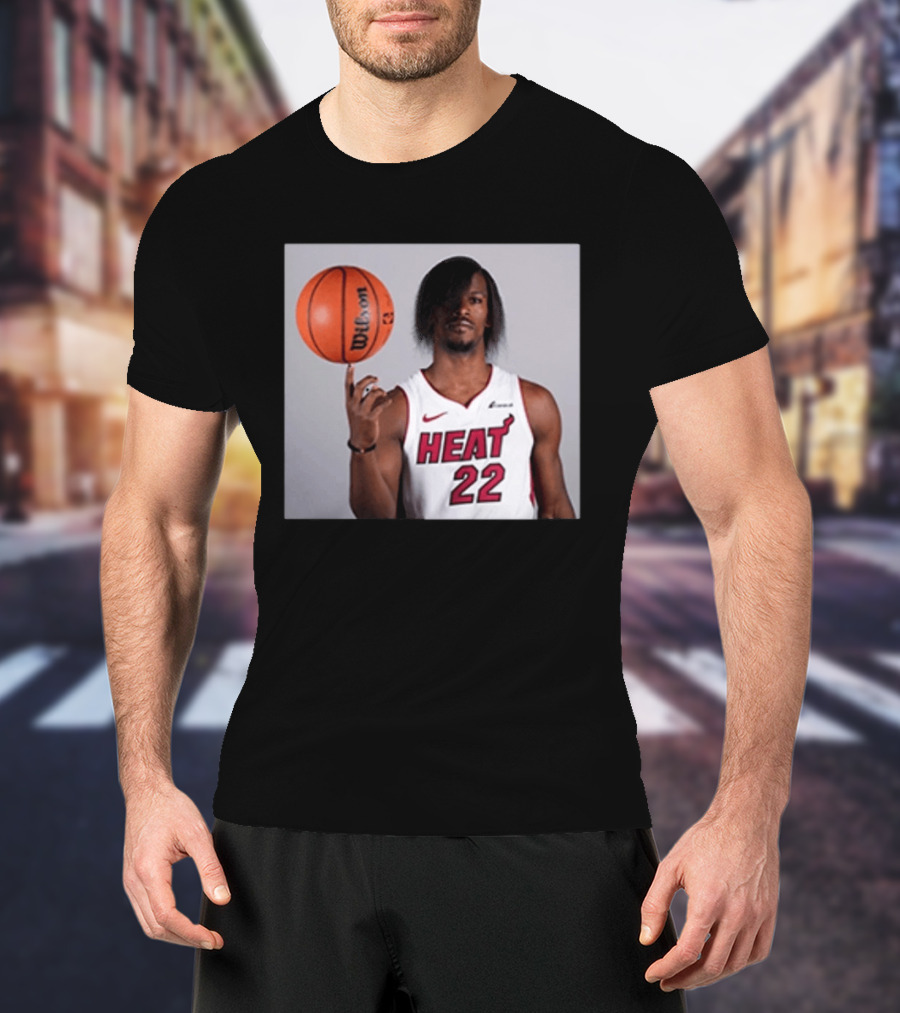 Jimmy Butler Miami Heat 22 Wilson Basketball Nike T-Shirt