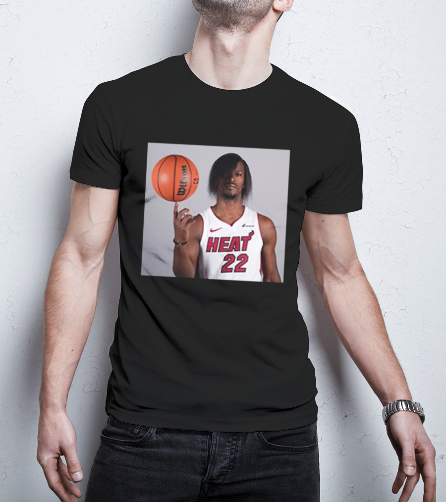 Jimmy Butler Miami Heat 22 Wilson Basketball Nike T-Shirt