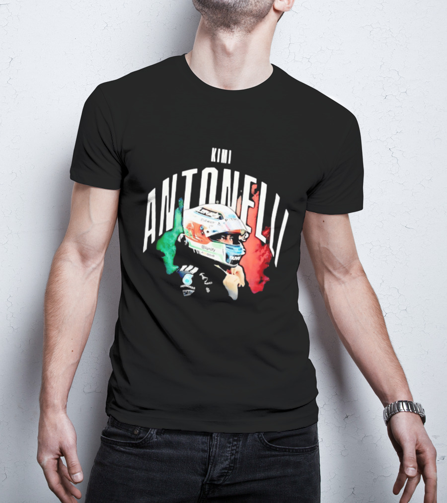 Kimi Antonelli AMG Petronas Formula One Team Racing Helmet Italian Flag T-Shirt