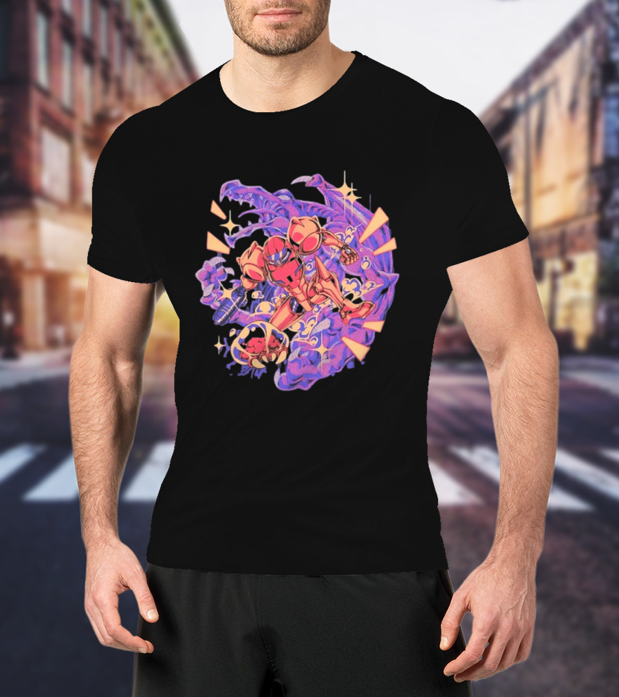 Metroid Samus Aran Versus Ridley Galactic Battle Hunter T-Shirt