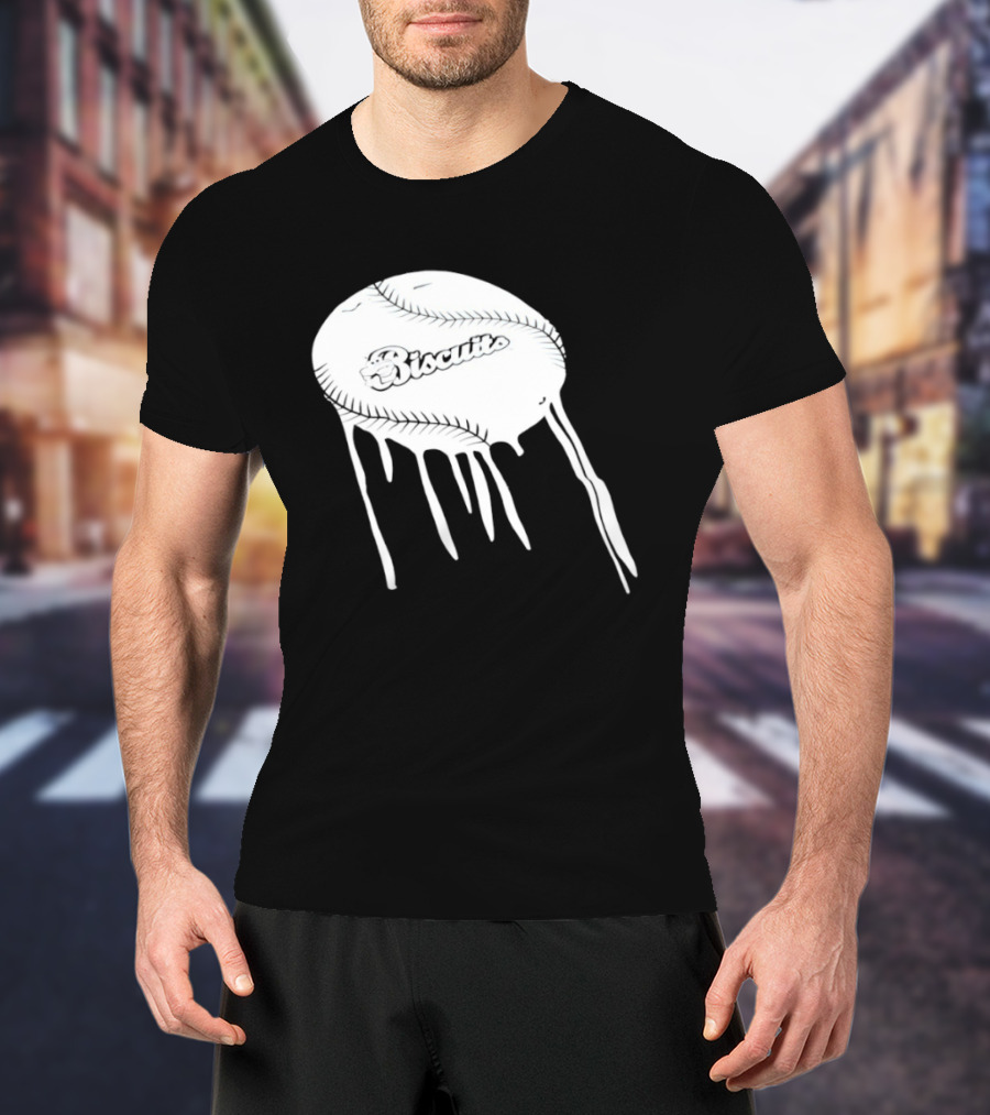 Montgomery Biscuits Baseball Dripping Melted Effect T-Shirt