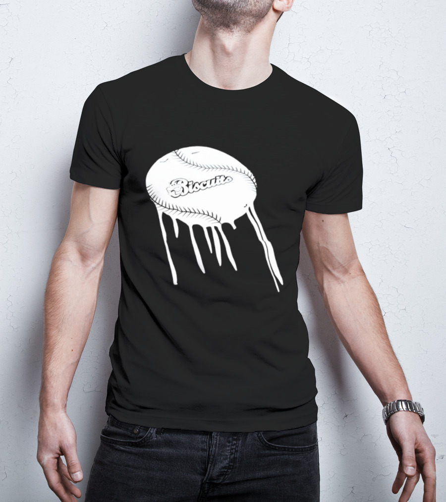 Montgomery Biscuits Baseball Dripping Melted Effect T-Shirt