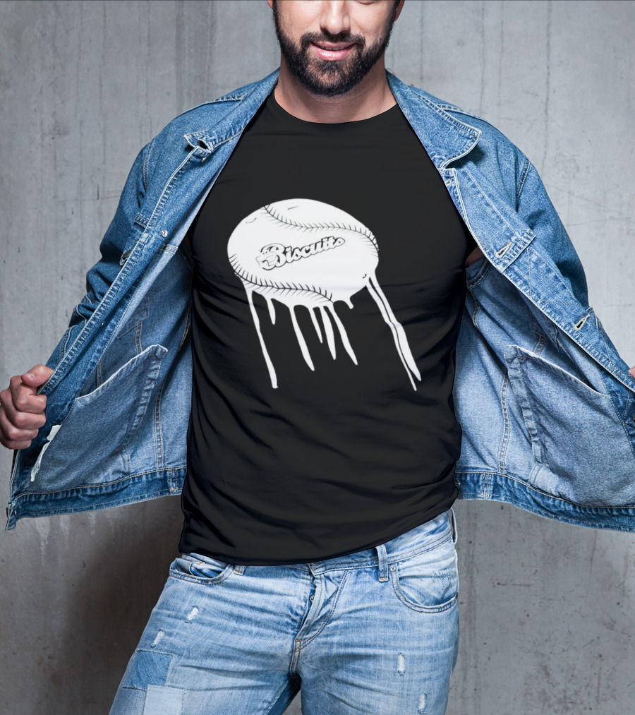 Montgomery Biscuits Baseball Dripping Melted Effect T-Shirt