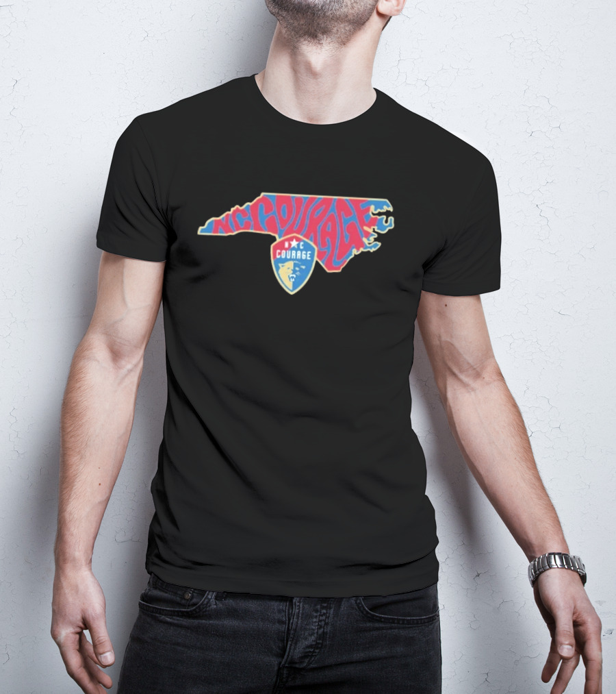 NC Courage Groovy State Map Team Spirit T-Shirt